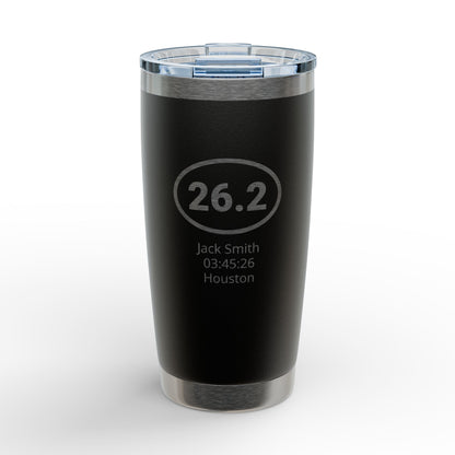 Personalized Engraved Tumbler for Runners, 5K, 10K, 13.1, 26.2 | 20oz Stainless Double-Wall Vacuum Insulation