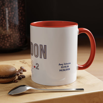 Personalized London Marathon 2026 Coffee Mug, 26.2 Runner Gift, Accented Tea Cup, Made in USA