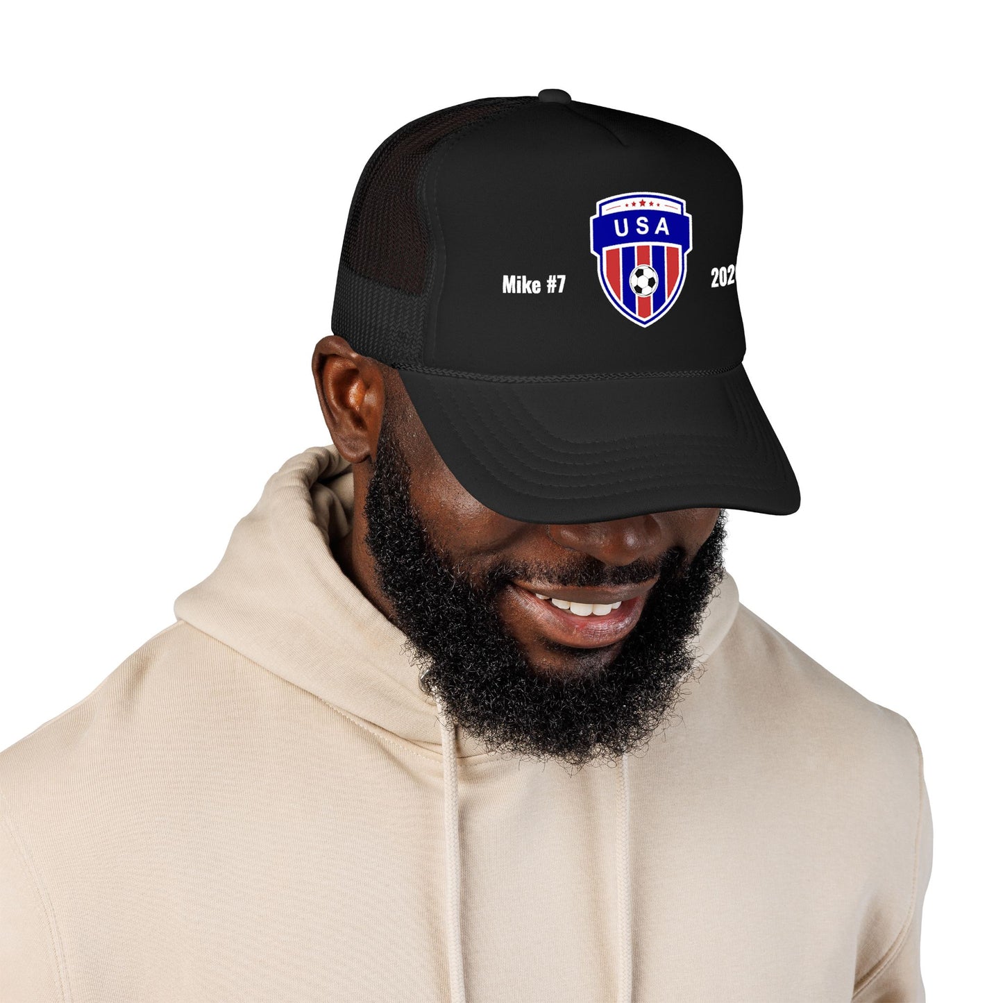 Personalized USA Soccer 2026 Hat - Meshed Trucker Hat Custom Football Fan Gear Sports Cap