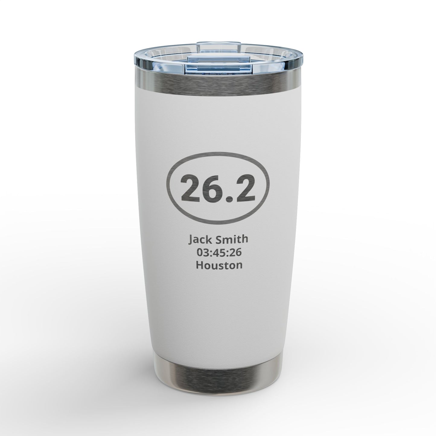 Personalized Engraved Tumbler for Runners, 5K, 10K, 13.1, 26.2 | 20oz Stainless Double-Wall Vacuum Insulation