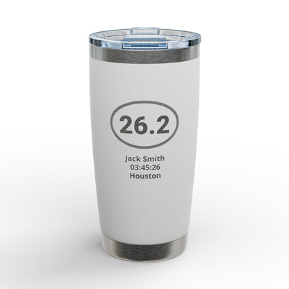Personalized Engraved Tumbler for Runners, 5K, 10K, 13.1, 26.2 | 20oz Stainless Double-Wall Vacuum Insulation