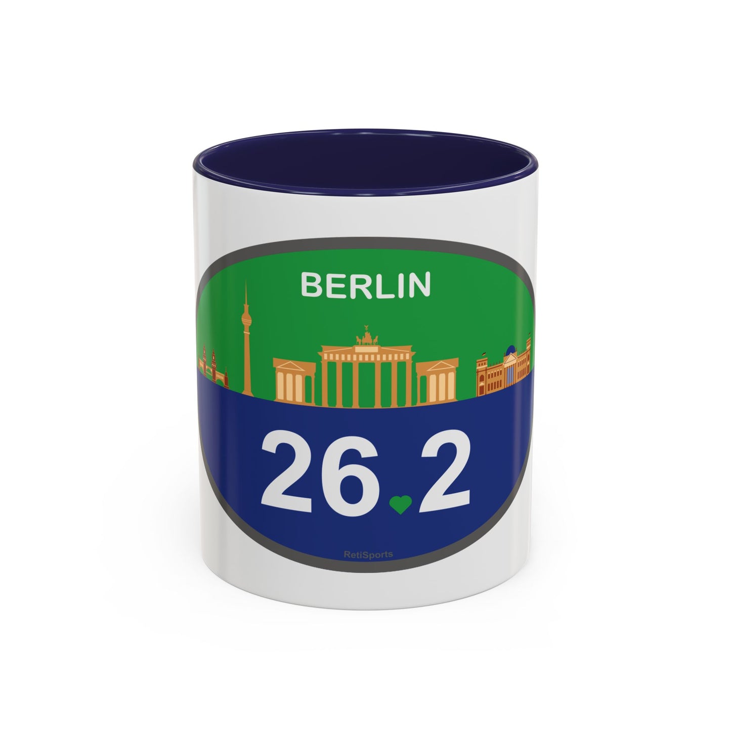 Personalized Berlin Marathon Coffee Mug, 26.2 Marathon Gift for Runners, Accented Tea Cup, 11oz
