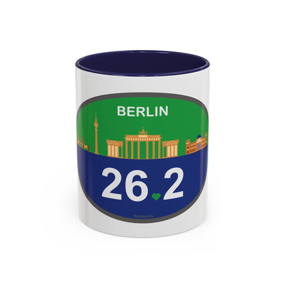 Personalized Berlin Marathon Coffee Mug, 26.2 Marathon Gift for Runners, Accented Tea Cup, 11oz