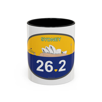 Personalized Sydney Marathon Coffee Mug, 26.2 Marathon Gift for Runners, Accented Tea Cup, 11oz