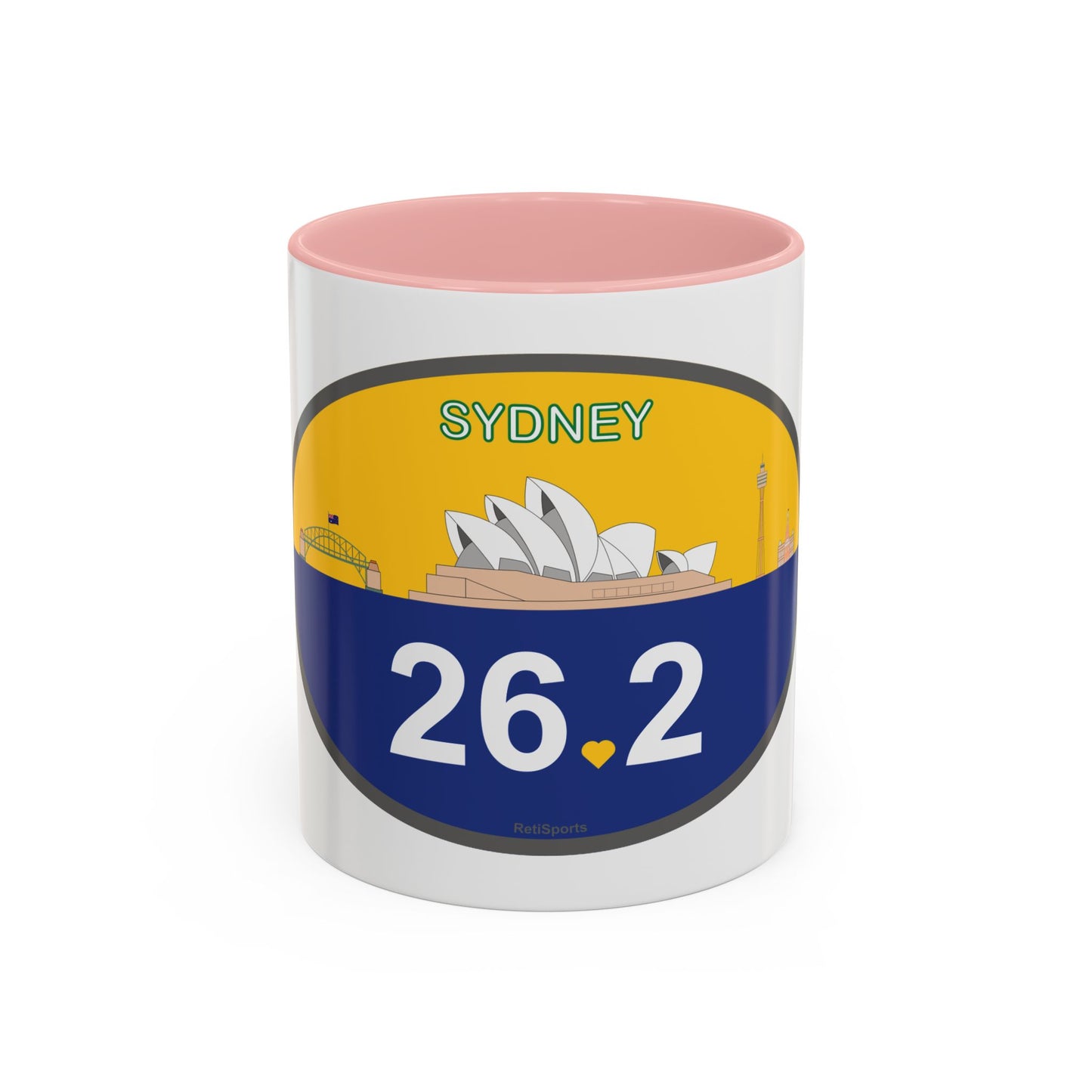 Personalized Sydney Marathon Coffee Mug, 26.2 Marathon Gift for Runners, Accented Tea Cup, 11oz