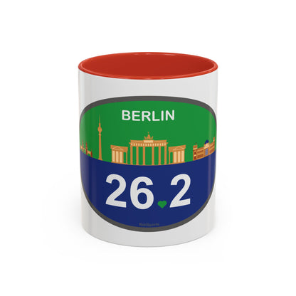 Personalized Berlin Marathon Coffee Mug, 26.2 Marathon Gift for Runners, Accented Tea Cup, 11oz