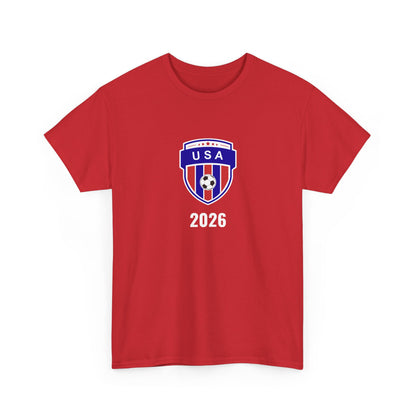 USA Soccer 2026 T-Shirt - Football Fan Team US Crest American Flag Tee