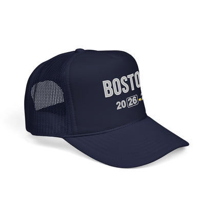Boston Marathon 2026 26.2 Trucker Hat - Heart Design Runner's Cap - Finisher Gift for Boston Runners