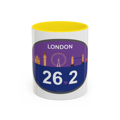 Personalized London Marathon Coffee Mug, 26.2 Marathon Gift for Runners, Accented Tea Cup, 11oz