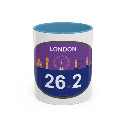 Personalized London Marathon Coffee Mug, 26.2 Marathon Gift for Runners, Accented Tea Cup, 11oz