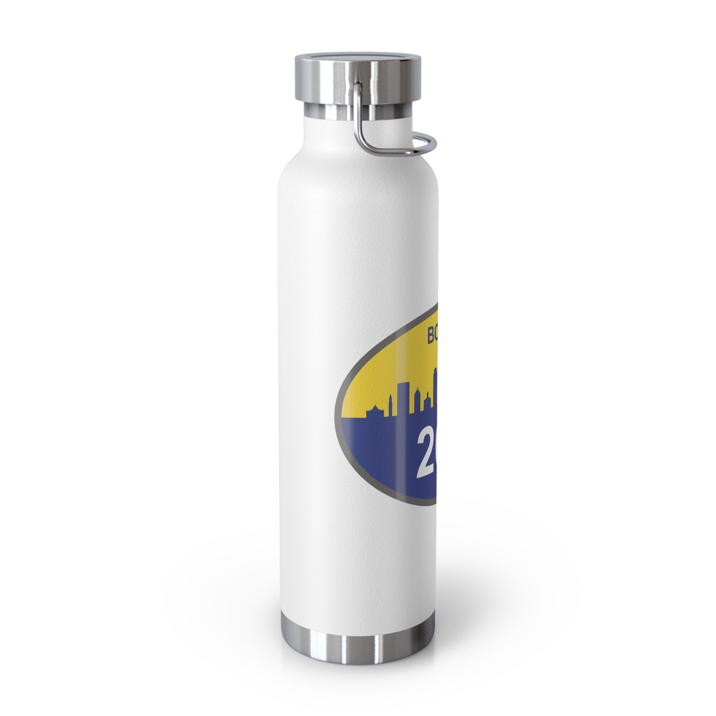 Personalized Boston Marathon Water Bottle, 22oz Stainless Steel Copper Insulated - Customized with Your Name and Finish Time