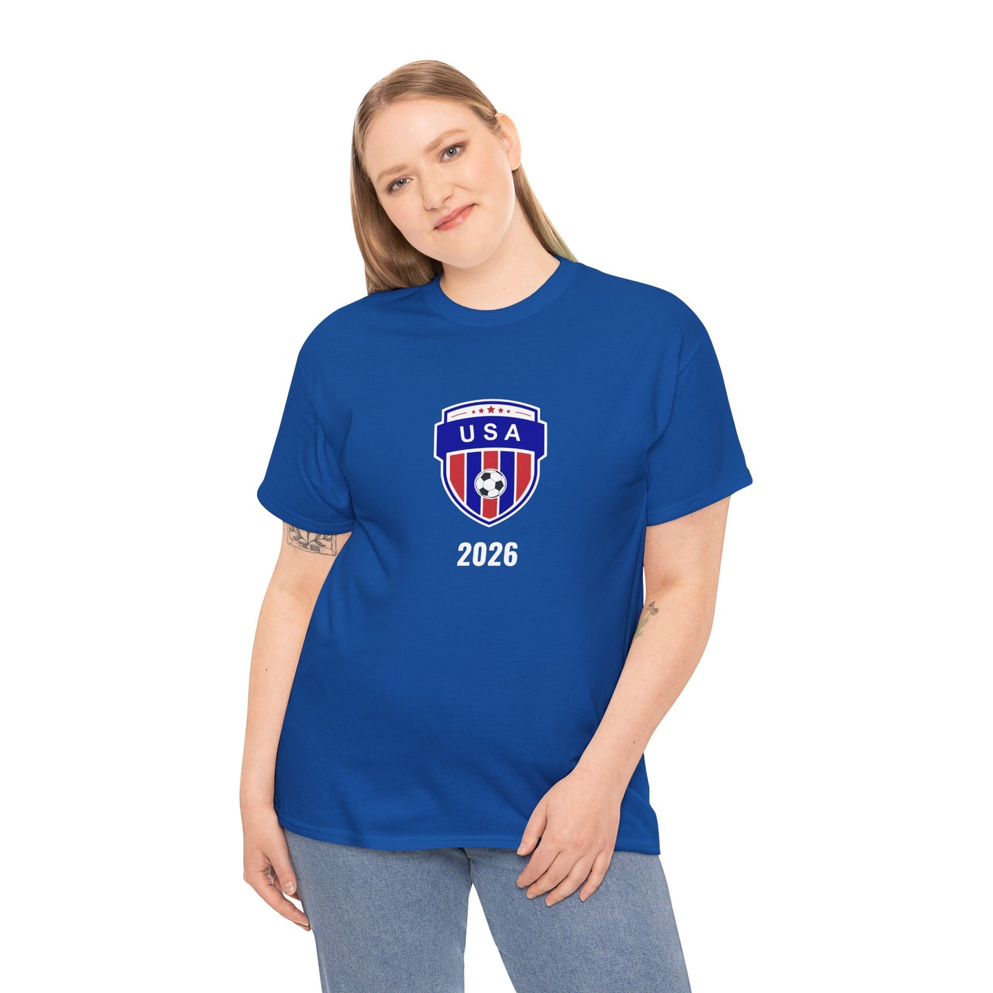 USA Soccer 2026 T-Shirt - Football Fan Team US Crest American Flag Tee