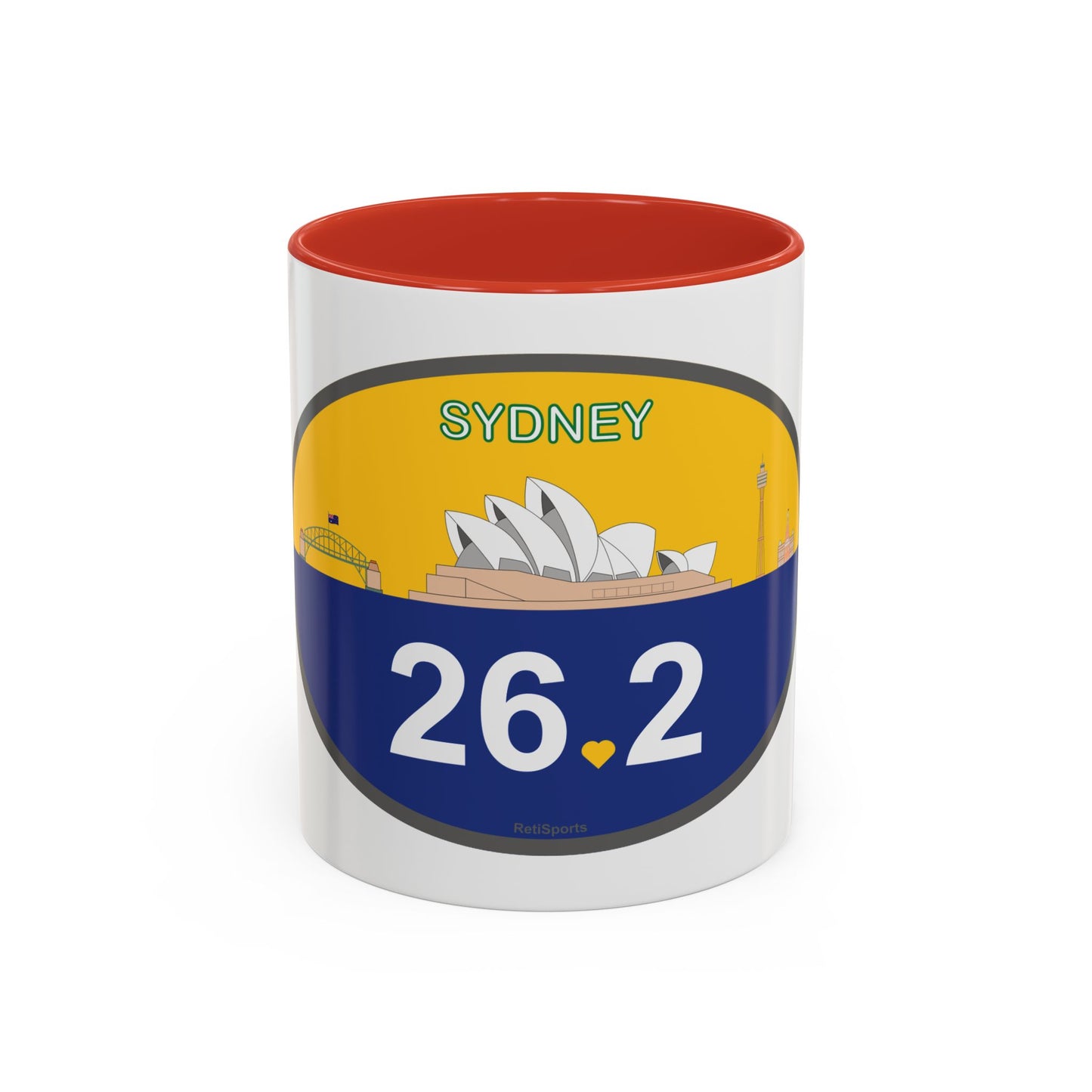 Personalized Sydney Marathon Coffee Mug, 26.2 Marathon Gift for Runners, Accented Tea Cup, 11oz