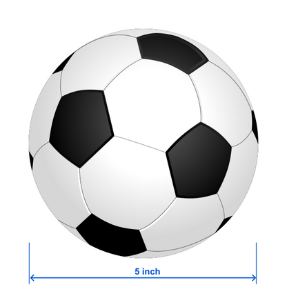 Soccer Ball Magnet for Car and Refrigerator, 5 Inch Round, Waterproof Vinyl, 1mm Magnetic Sheet, Indoor Outdoor Use