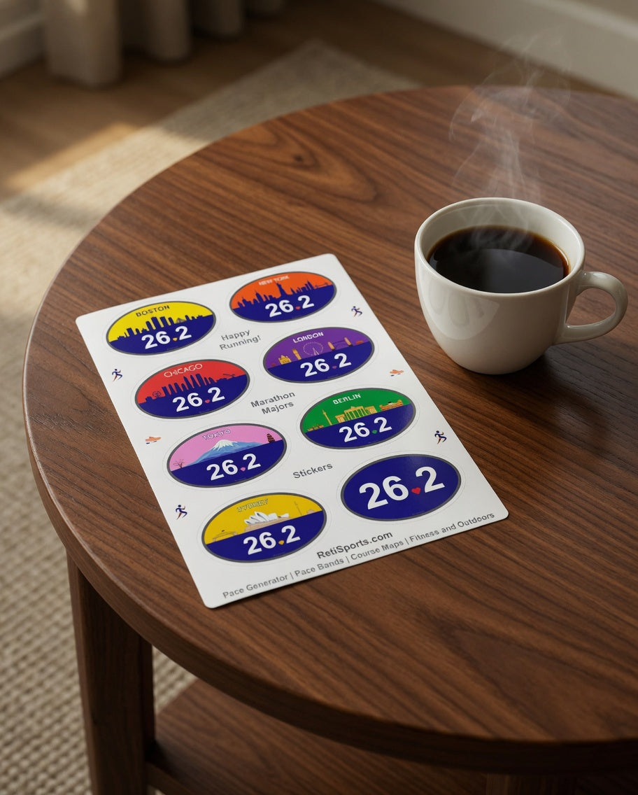 Marathon Majors Sticker Sheet - Boston, NYC, Chicago & More, Vibrant 26.2 Outdoor Durable Runner Gift