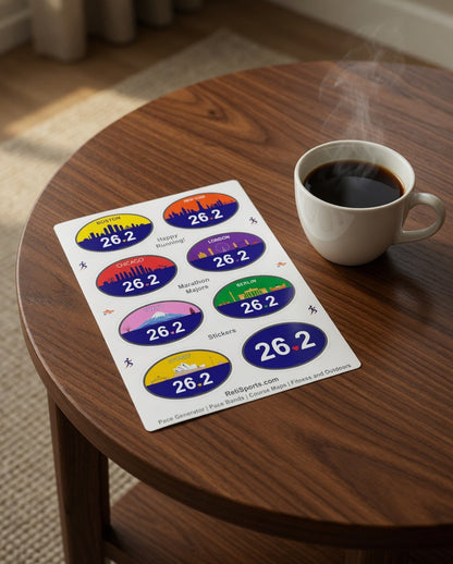 Marathon Majors Sticker Sheet - Boston, NYC, Chicago & More, Vibrant 26.2 Outdoor Durable Runner Gift