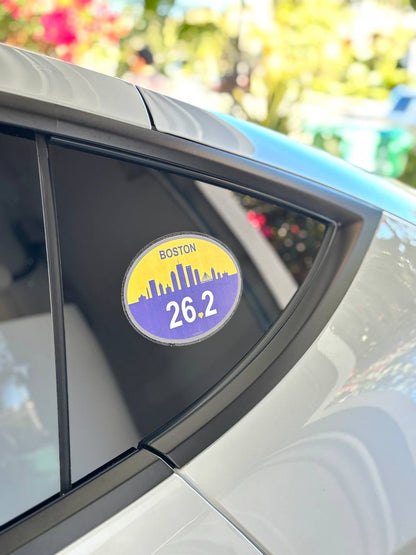 Marathon Magnet or Glue-Less Sticker, Large 4x6" Waterproof Runner Gift for Boston, New York, Chicago, London, Berlin, Tokyo, 26.2 and 13.1