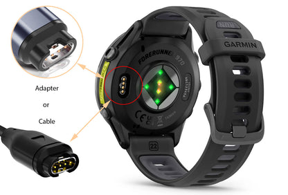 Garmin Charging/Data Cable and Adapter for Smart Watches and GPS Devices, 4-Pin USB-C Charger for Fenix, Forerunner, Approach, Venu, Instinct, Epix, Tactix, Vivoactive, And More