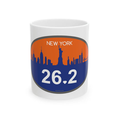 Personalized New York Marathon Coffee Mug, 26.2 Marathon Gift for Runners, Accented Tea Cup, 11oz