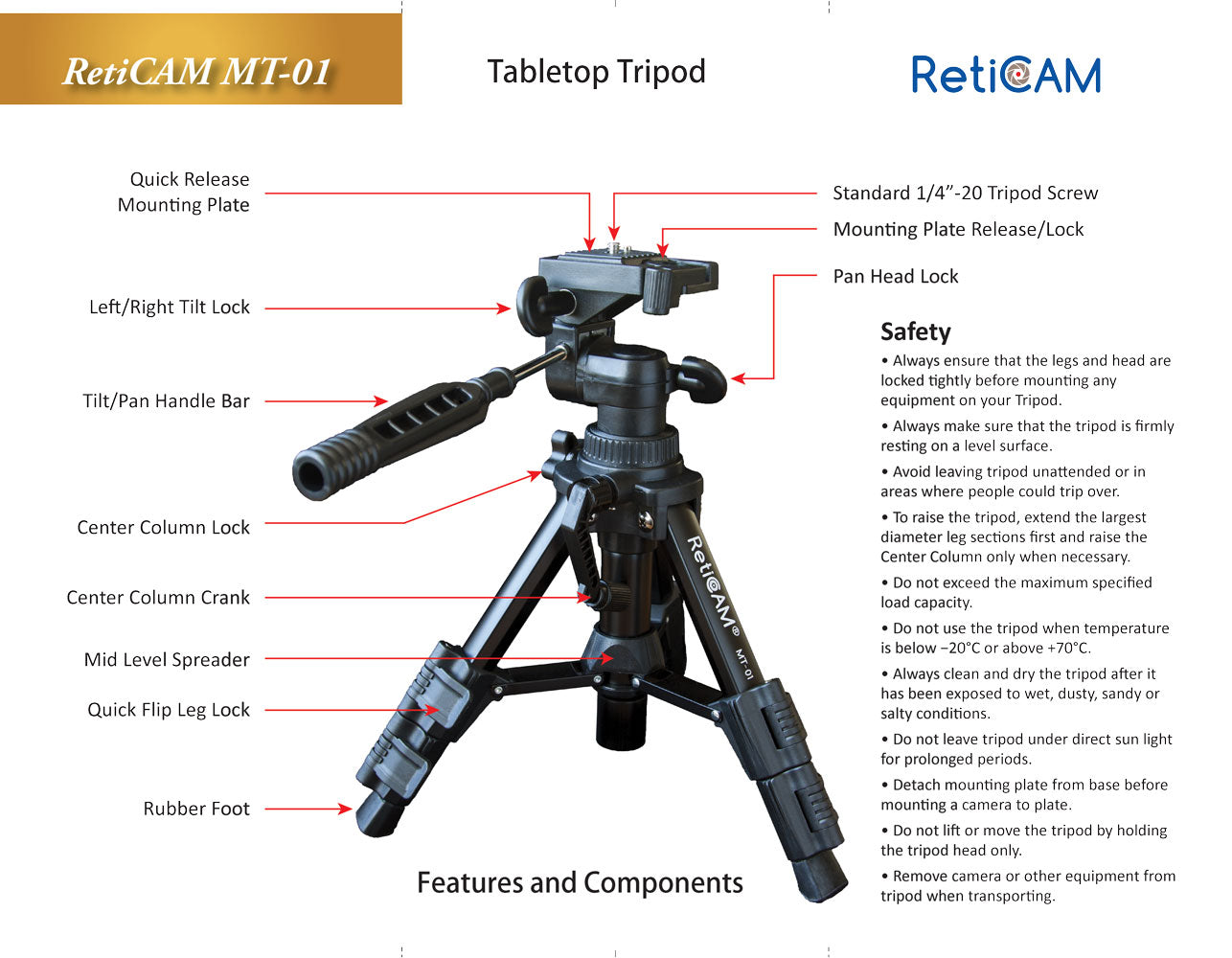 RetiCAM Tabletop Tripod MT-01
