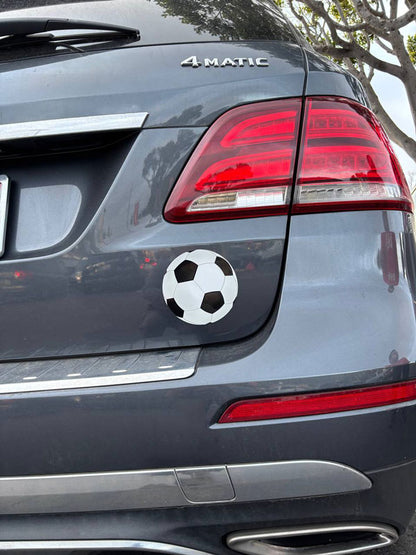 Soccer Ball Magnet for Car and Refrigerator, 5 Inch Round, Waterproof Vinyl, 1mm Magnetic Sheet, Indoor Outdoor Use