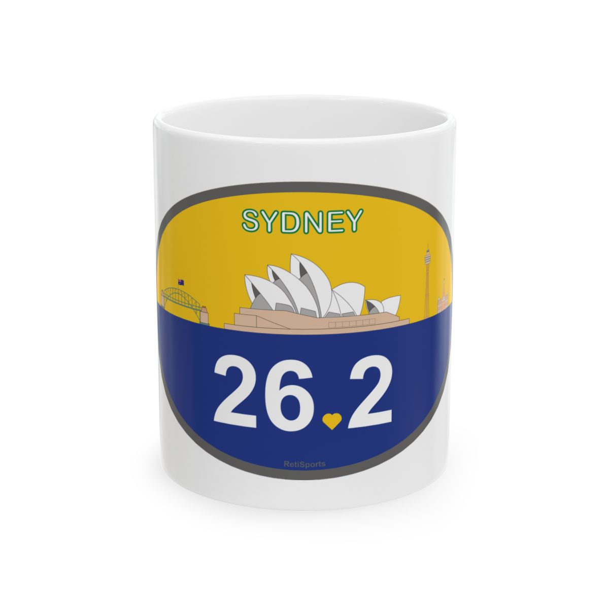 Personalized Sydney Marathon Coffee Mug, 26.2 Marathon Gift for Runners, Accented Tea Cup, 11oz